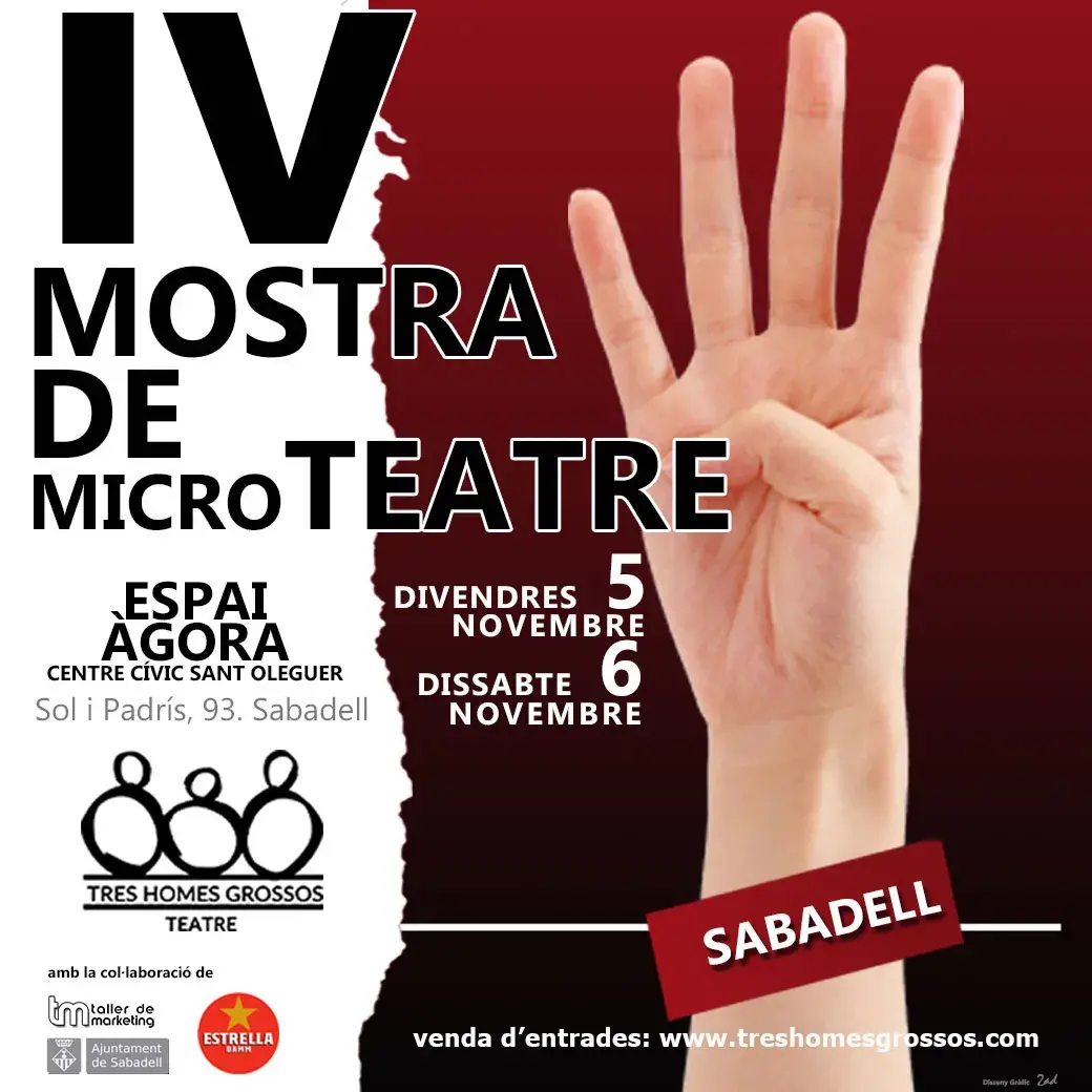 Tres Homes Grossos. Cartell 4 Mostra Microteatre. 