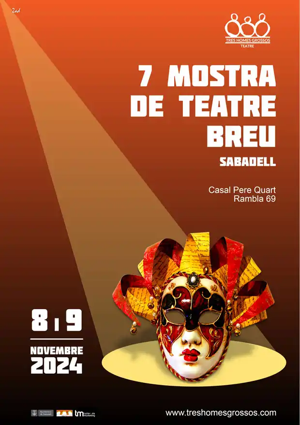 Cartell 7ena Mostra de teatre - Sabadell - Tres Homes Grossos