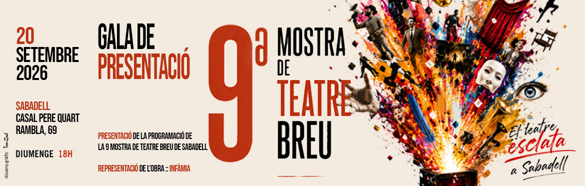 Cartell Gala Presntaciò 9ena Mostra de Teatre - Sabadell - Tres Homes Grossos