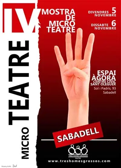 cartell 4 mostra de microteatre Sabadell. Tres Homes Grossos