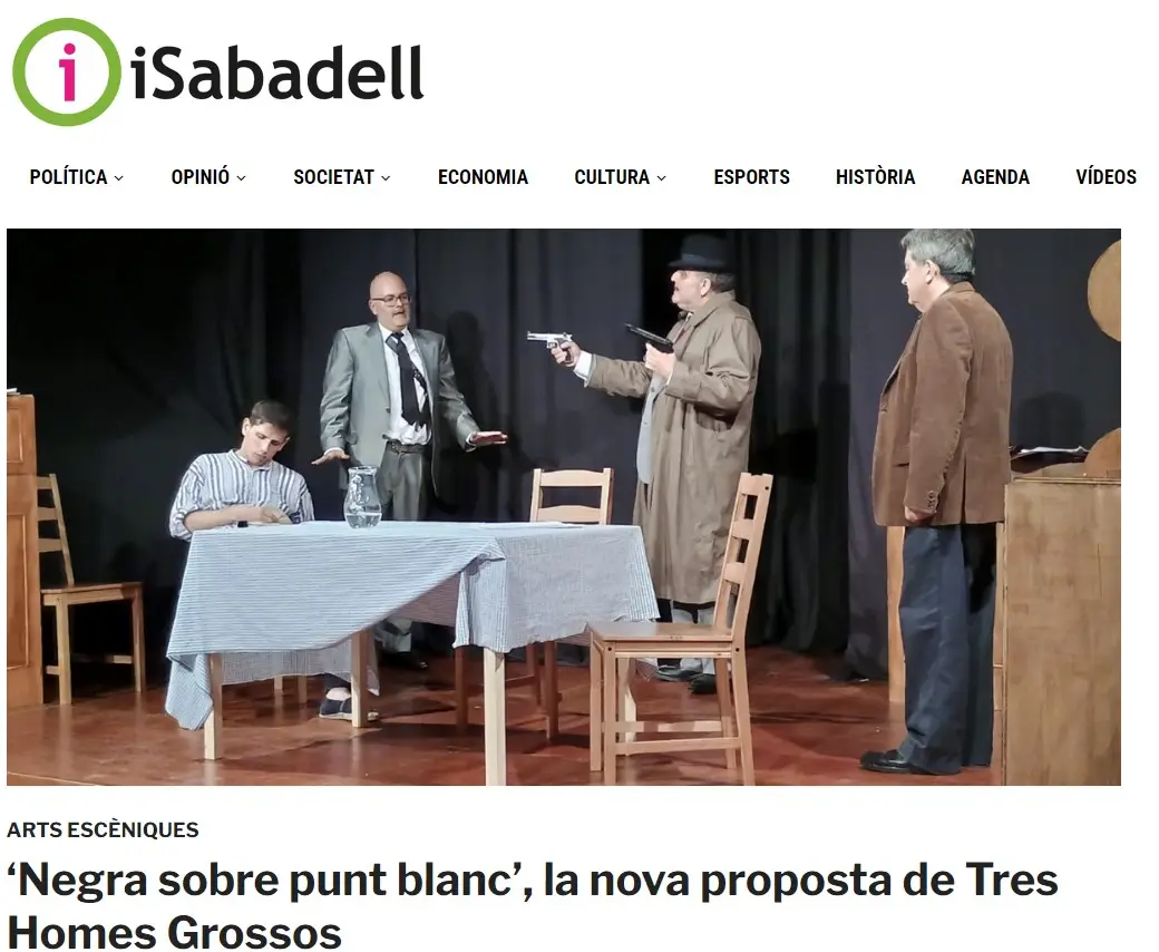 Tres Homes Grossos. Negra sobre punt blanc. Publicat al iSabadell